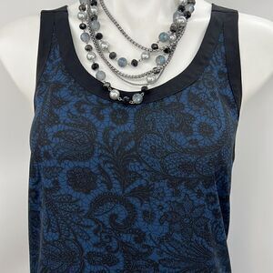 Express racerback tank black and blue